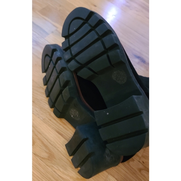 Antonio de Faria Black Suede Leather Chunky Chelsea Boots Size 8 - Picture 9 of 12